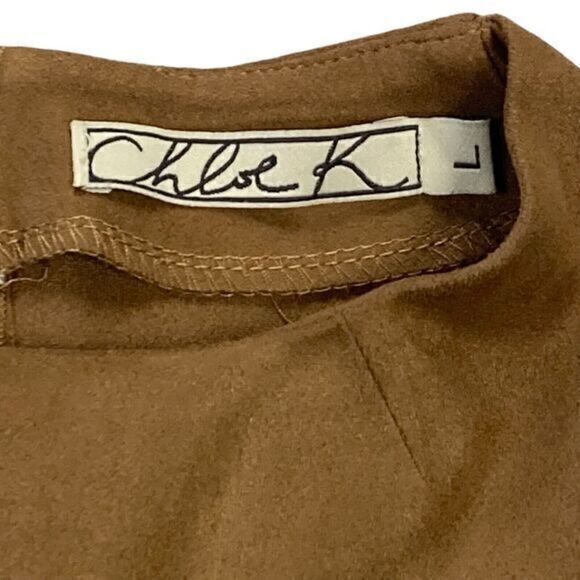 Chloe K Faux Suede Dress Womens Sz L Soft Rear Zip Western Business Career Mini - Picture 13 of 14